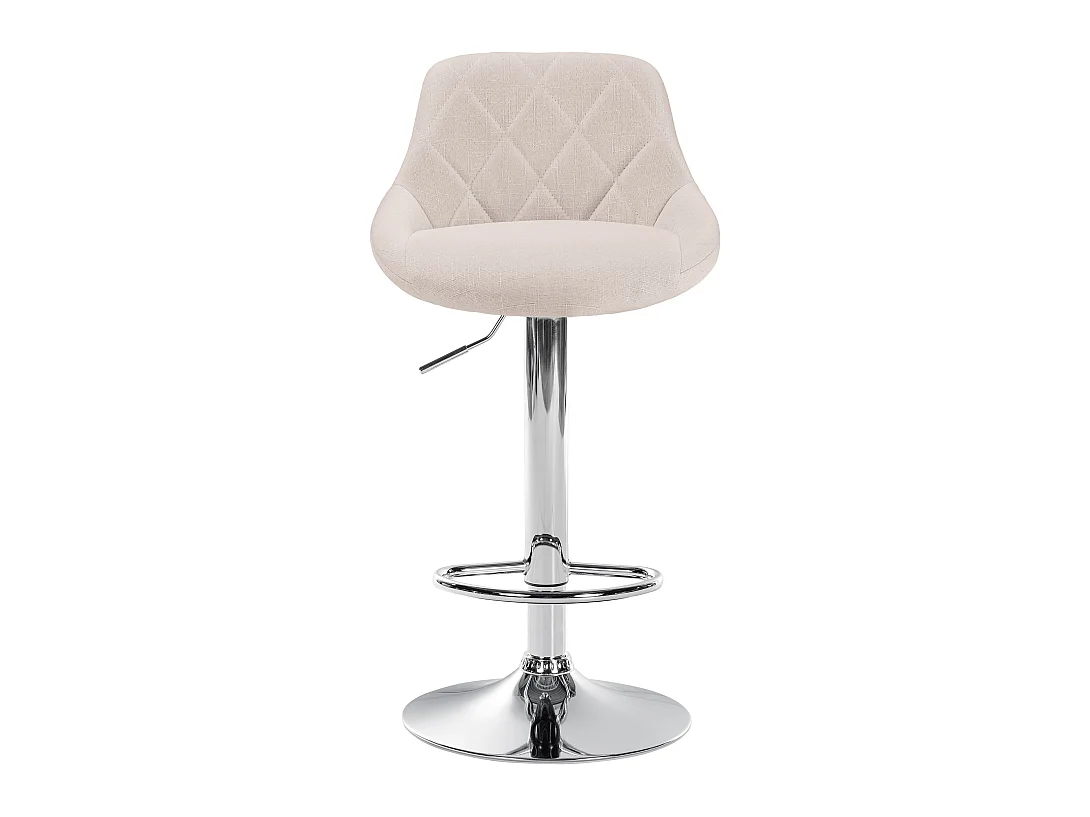 Barhocker - Stoff & chrom - creme - Lazio