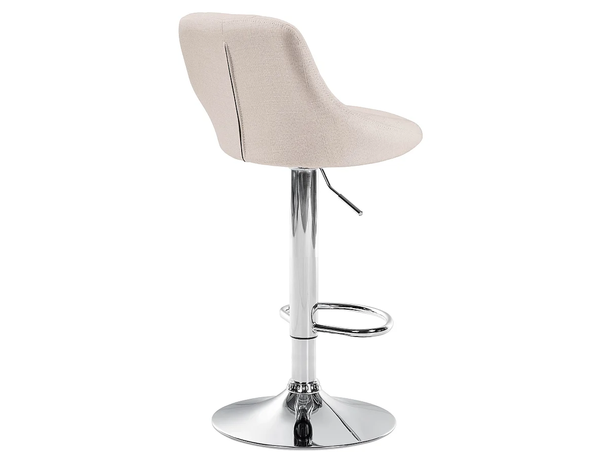 Barhocker - Stoff & chrom - creme - Lazio