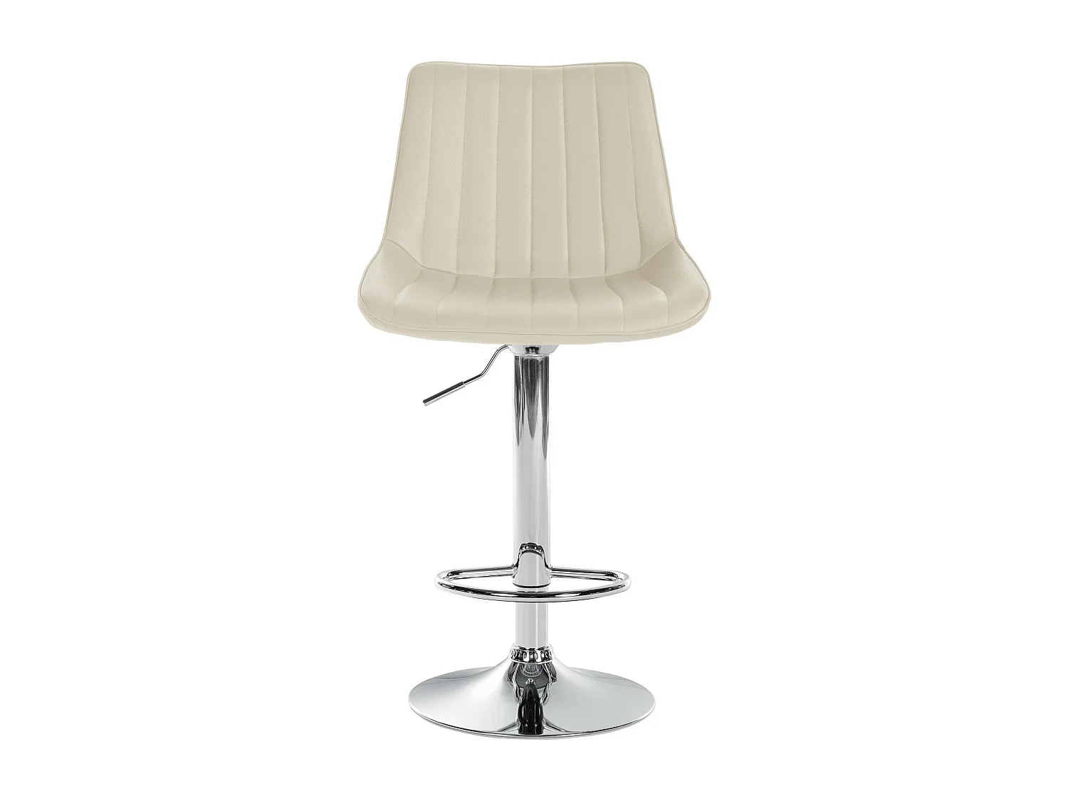 Tabouret de bar - Similicuir & Chrome - Crème - Toni