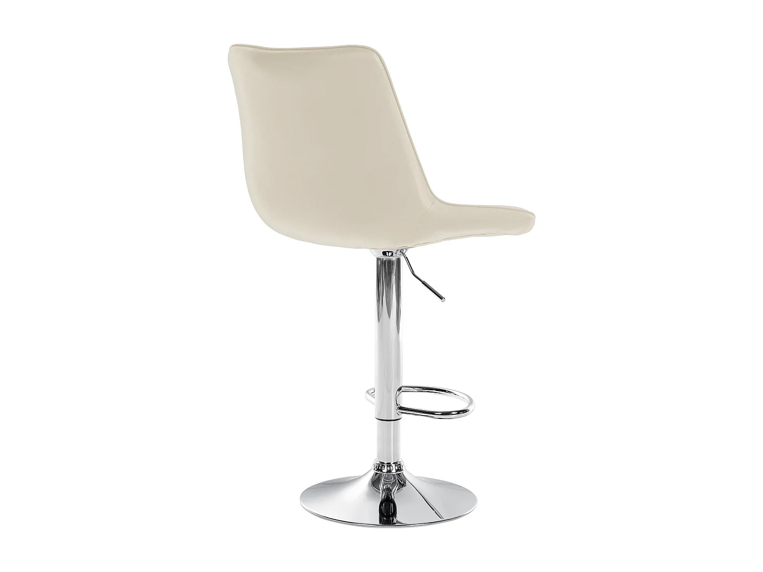 Tabouret de bar - Similicuir & Chrome - Crème - Toni