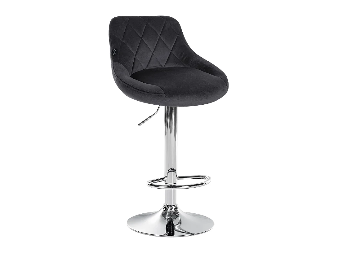 Tabouret de bar - Tissu & Chrome - Gris foncé - Lazio