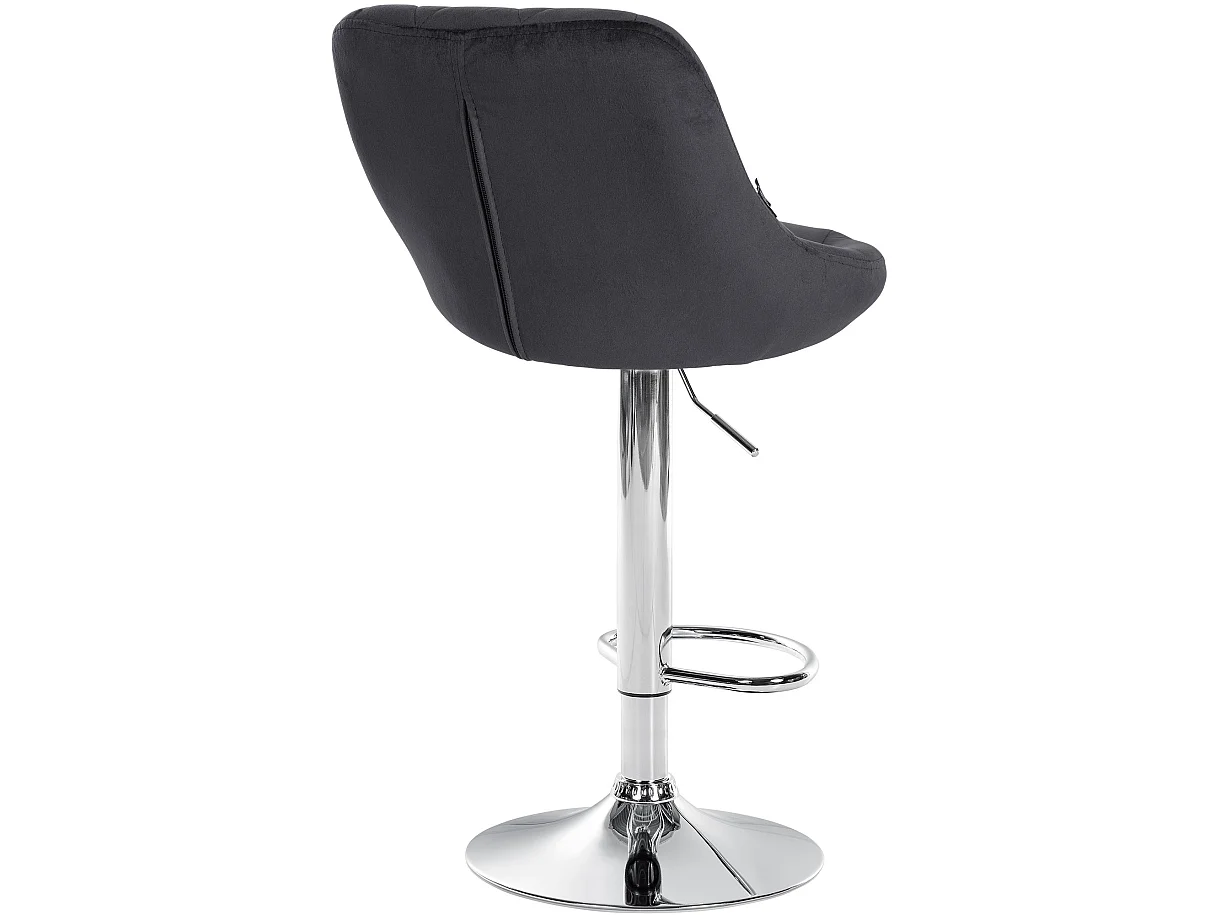 Tabouret de bar - Tissu & Chrome - Gris foncé - Lazio