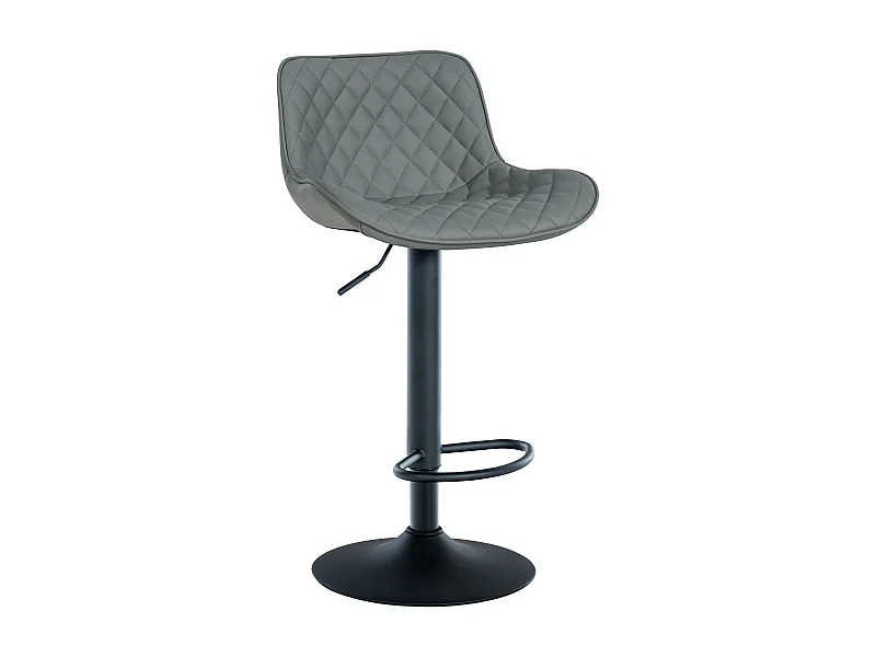Tabouret de bar - Similicuir - Gris - Minosa