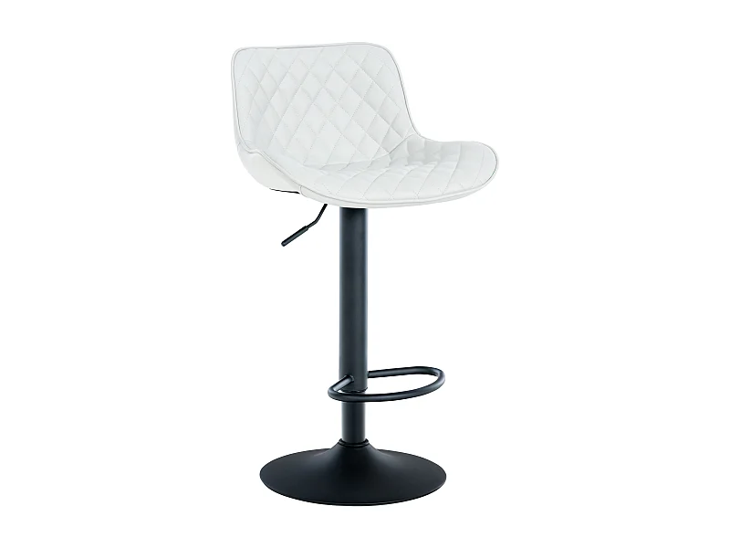 Tabouret de bar - Similicuir - Blanc - Minosa