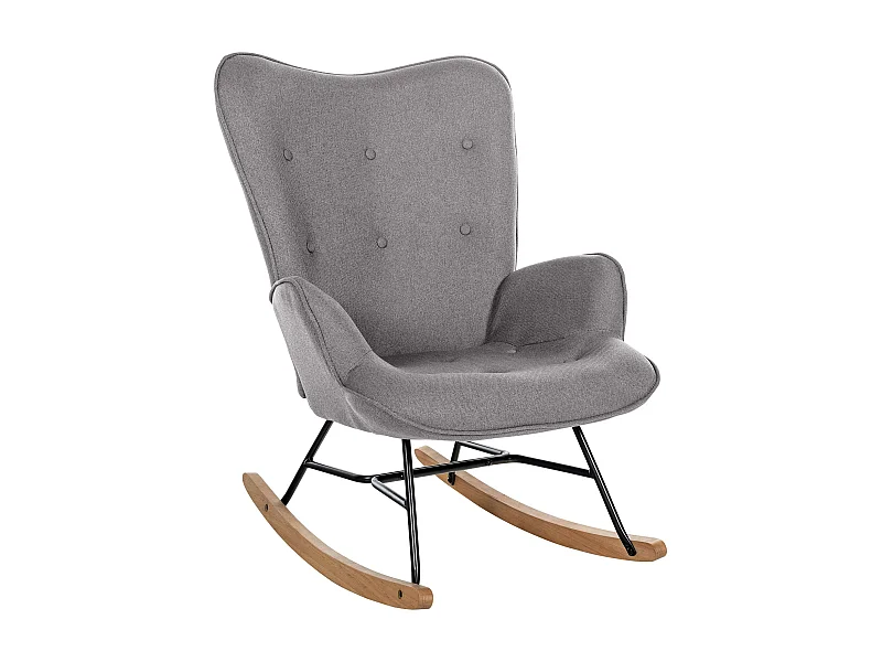 Chaise à bascule - Tissu & Métal - Gris - Sanka