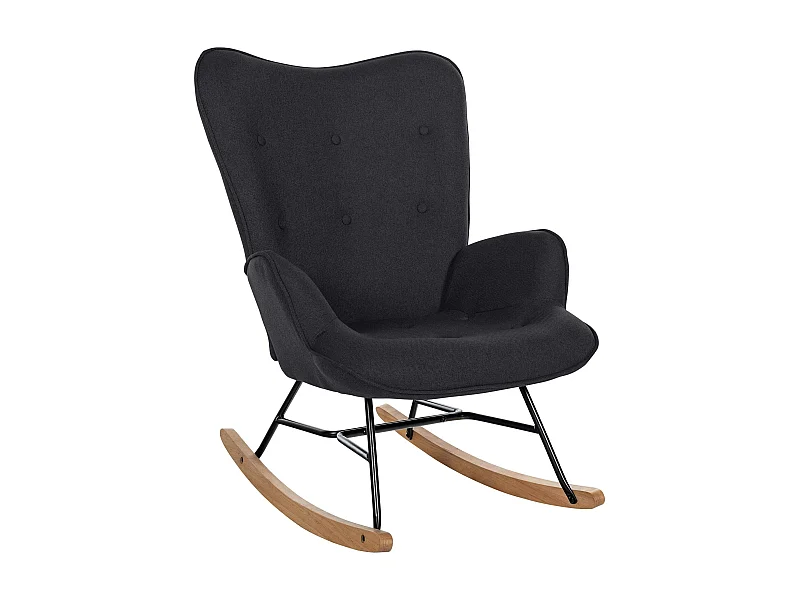 Schaukelstuhl - Stoff & Metall - schwarz - Sanka