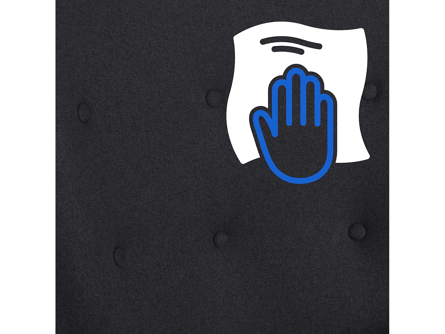 Chaise à bascule - Tissu & Métal - Noir - Sanka