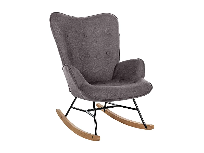 Chaise à bascule - Tissu & Métal - Gris foncé - Sanka