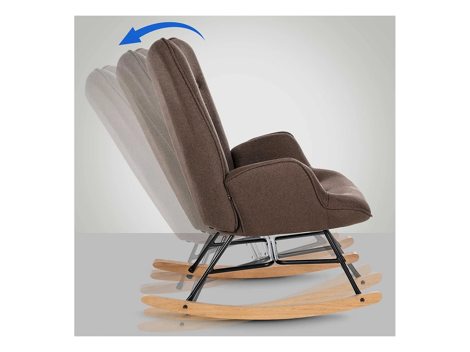 Schaukelstuhl - Stoff & Metall - braun - Sanka