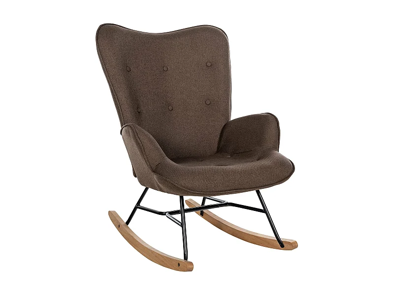 Chaise à bascule - Tissu & Métal - Marron - Sanka