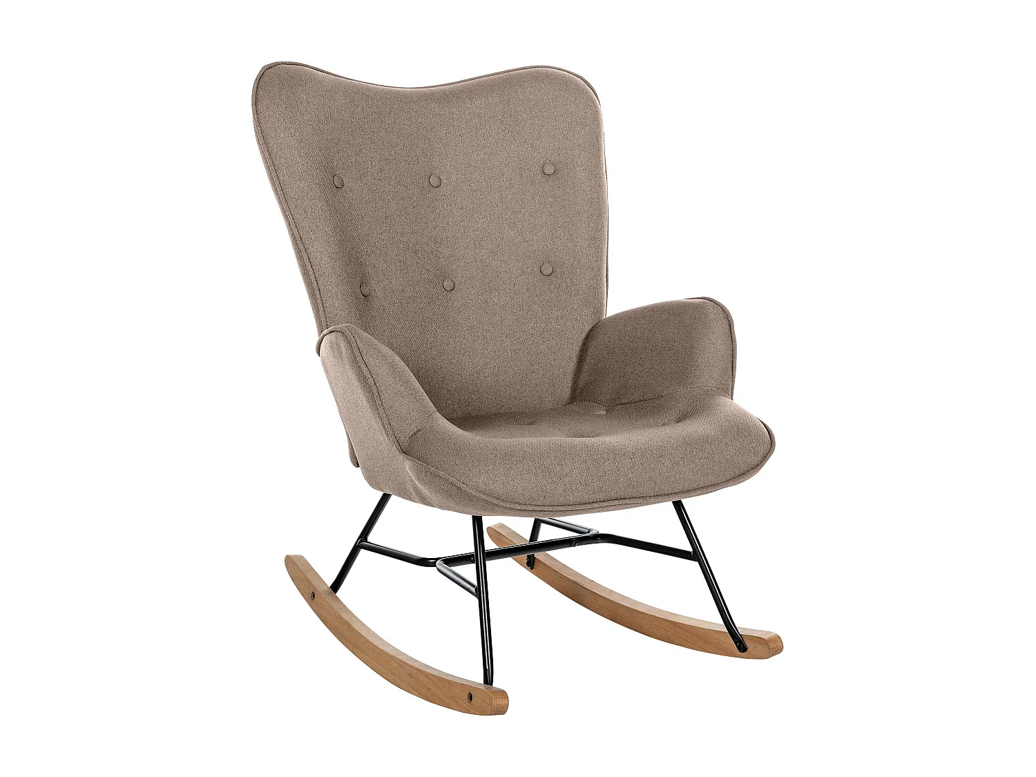 Chaise à bascule - Tissu & Métal - Taupe - Sanka