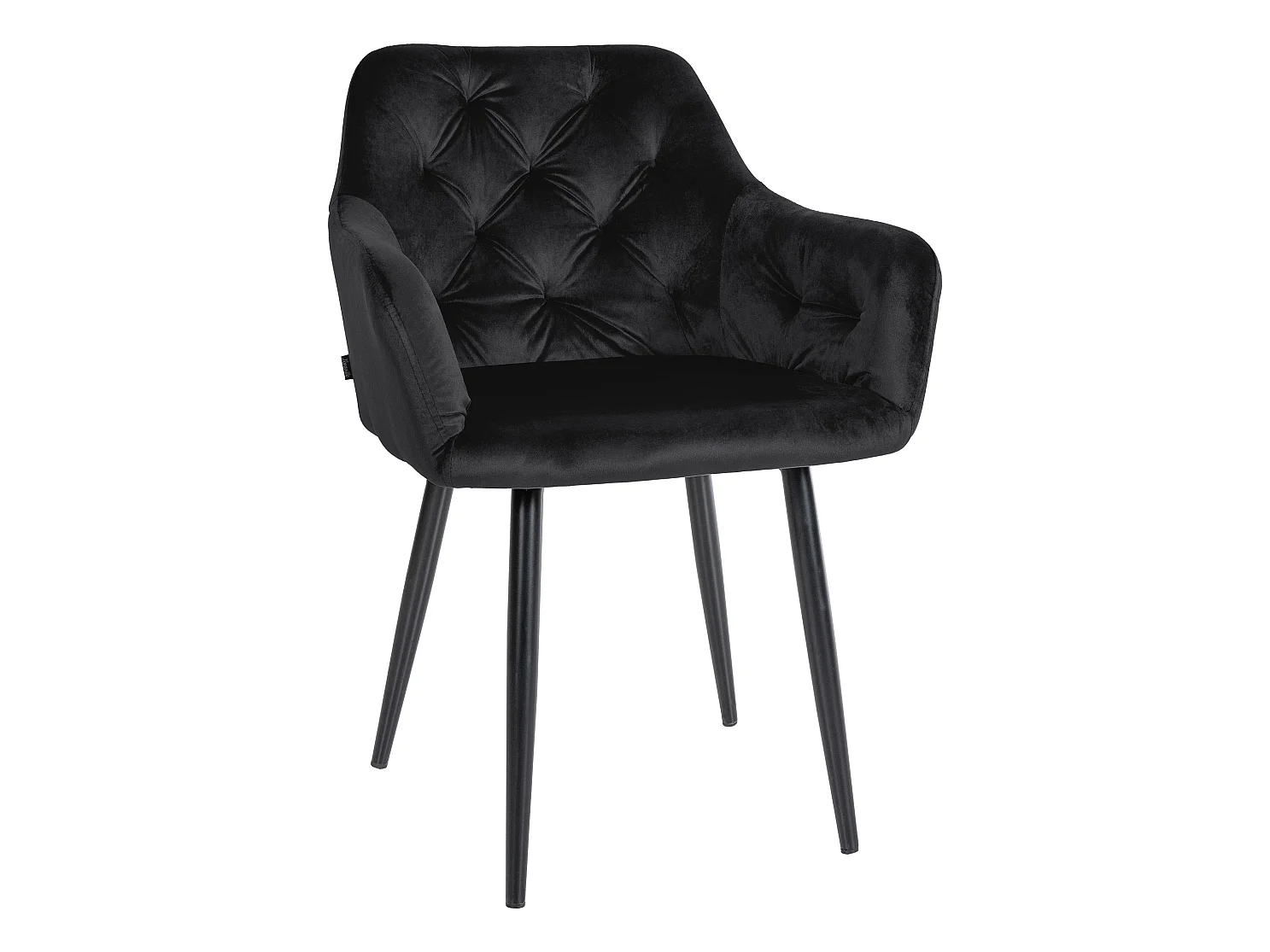 chaises avec accoudoirs - Velours - Noir - Stanley
