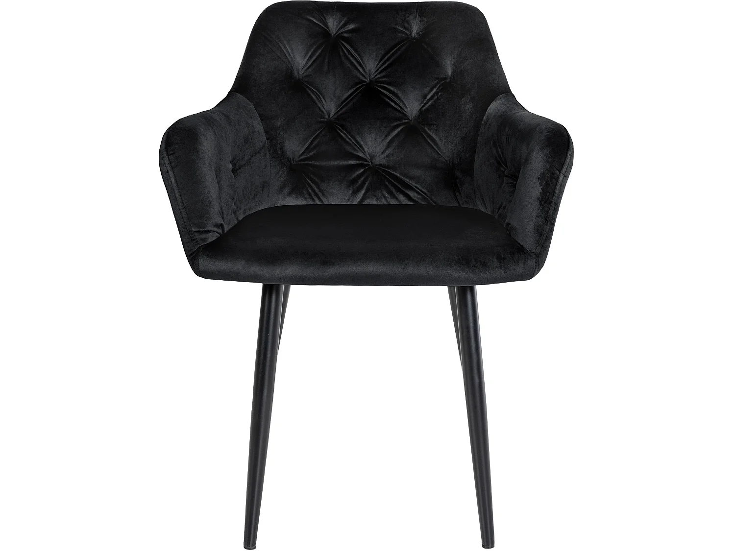 chaises avec accoudoirs - Velours - Noir - Stanley