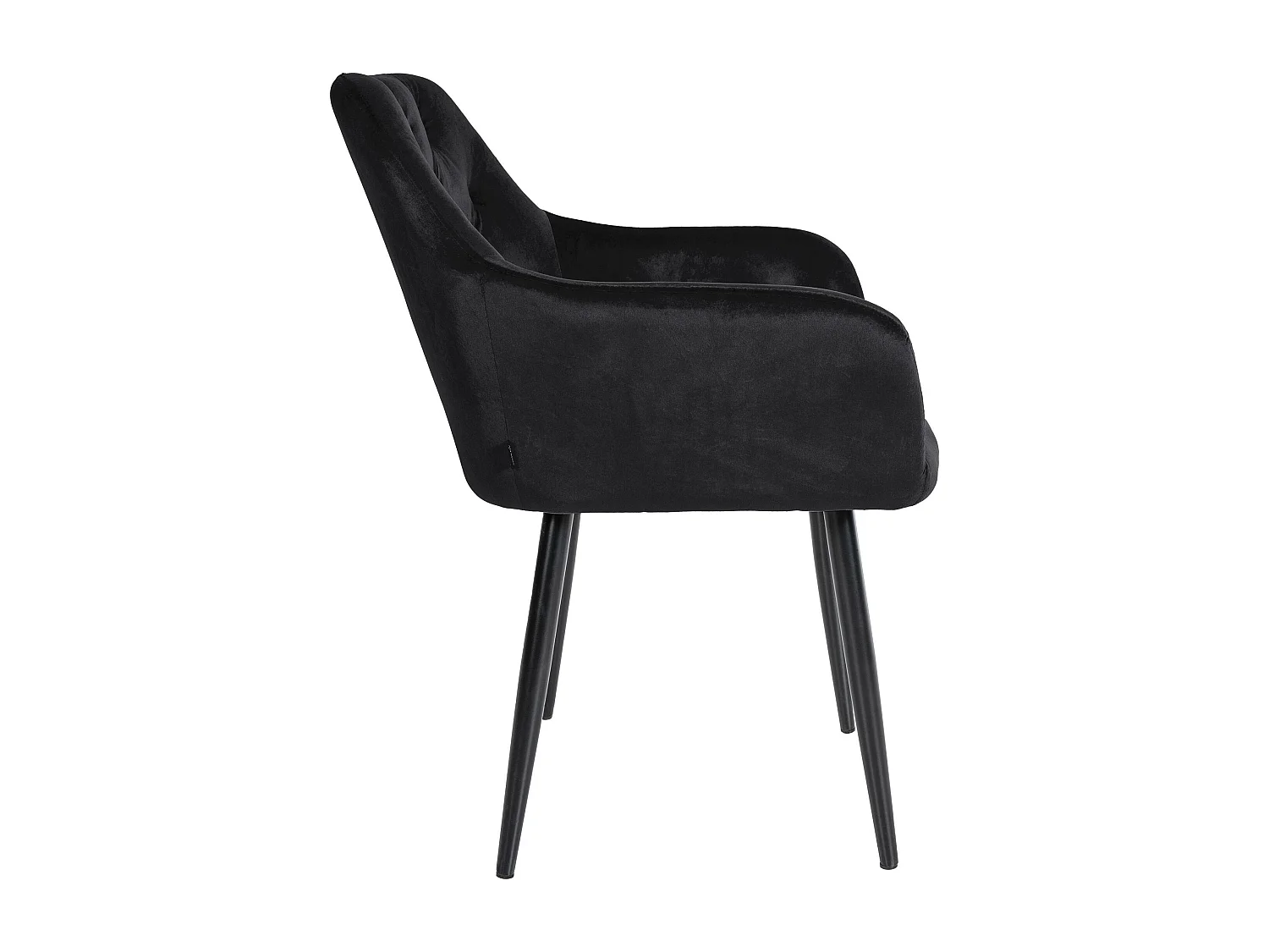 chaises avec accoudoirs - Velours - Noir - Stanley