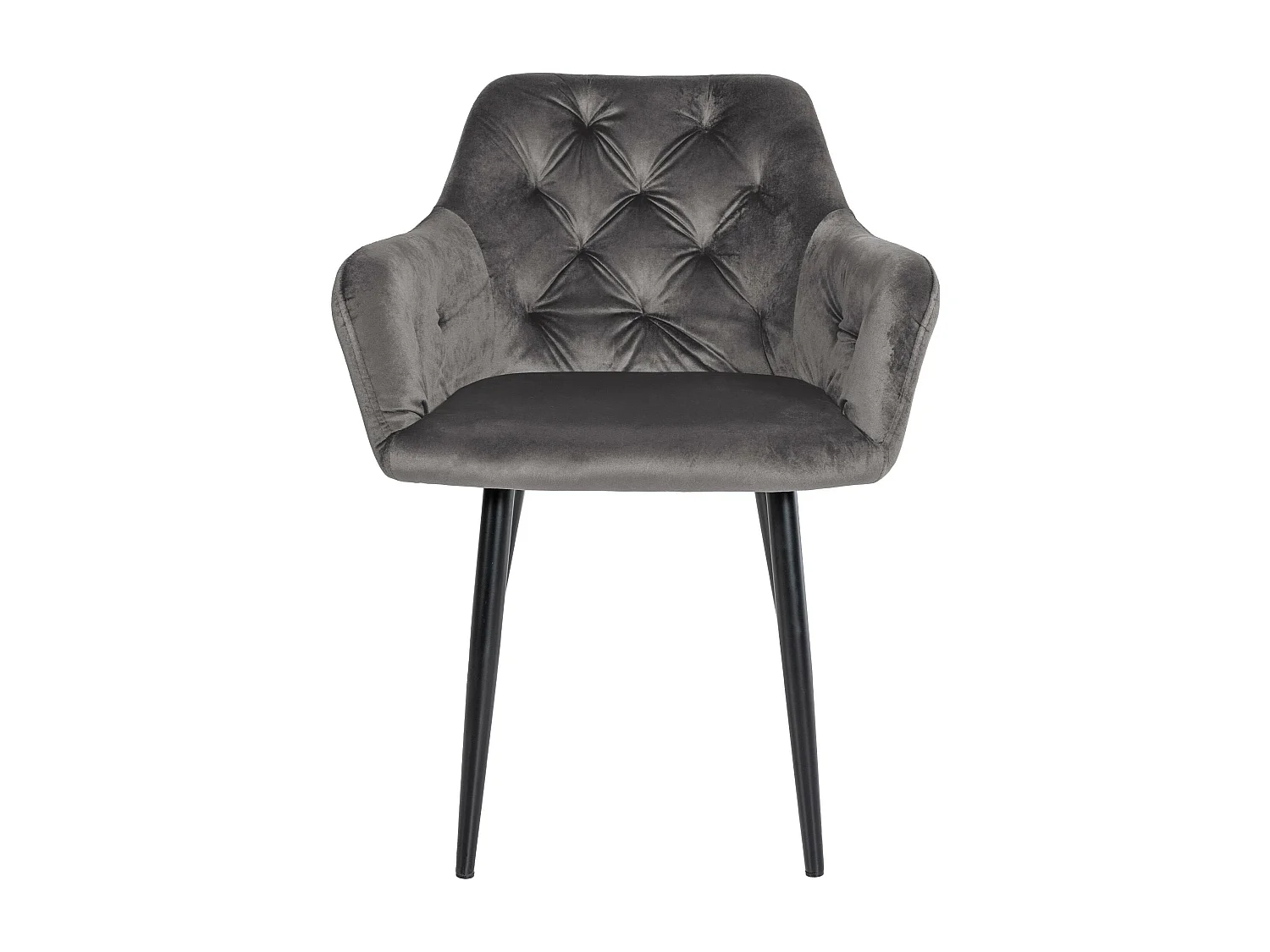 Stoel met armleuningen - Fluweel - donkergrijs - Stanley