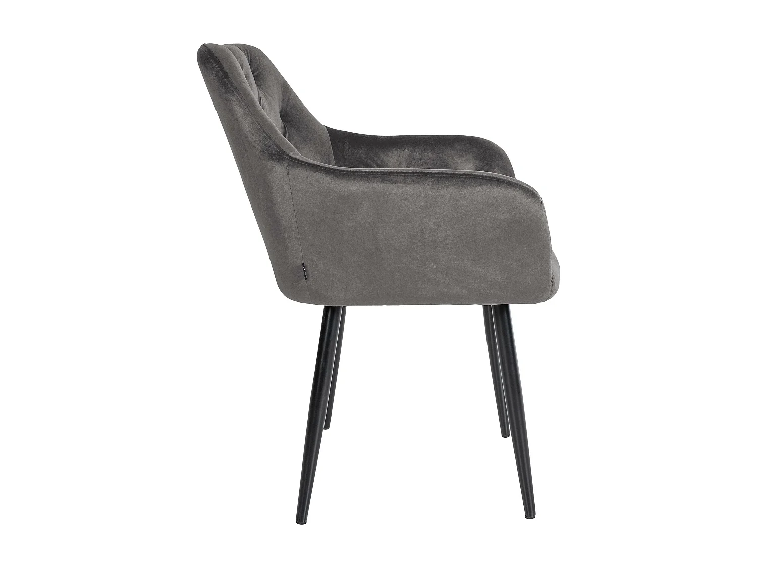 Stoel met armleuningen - Fluweel - donkergrijs - Stanley