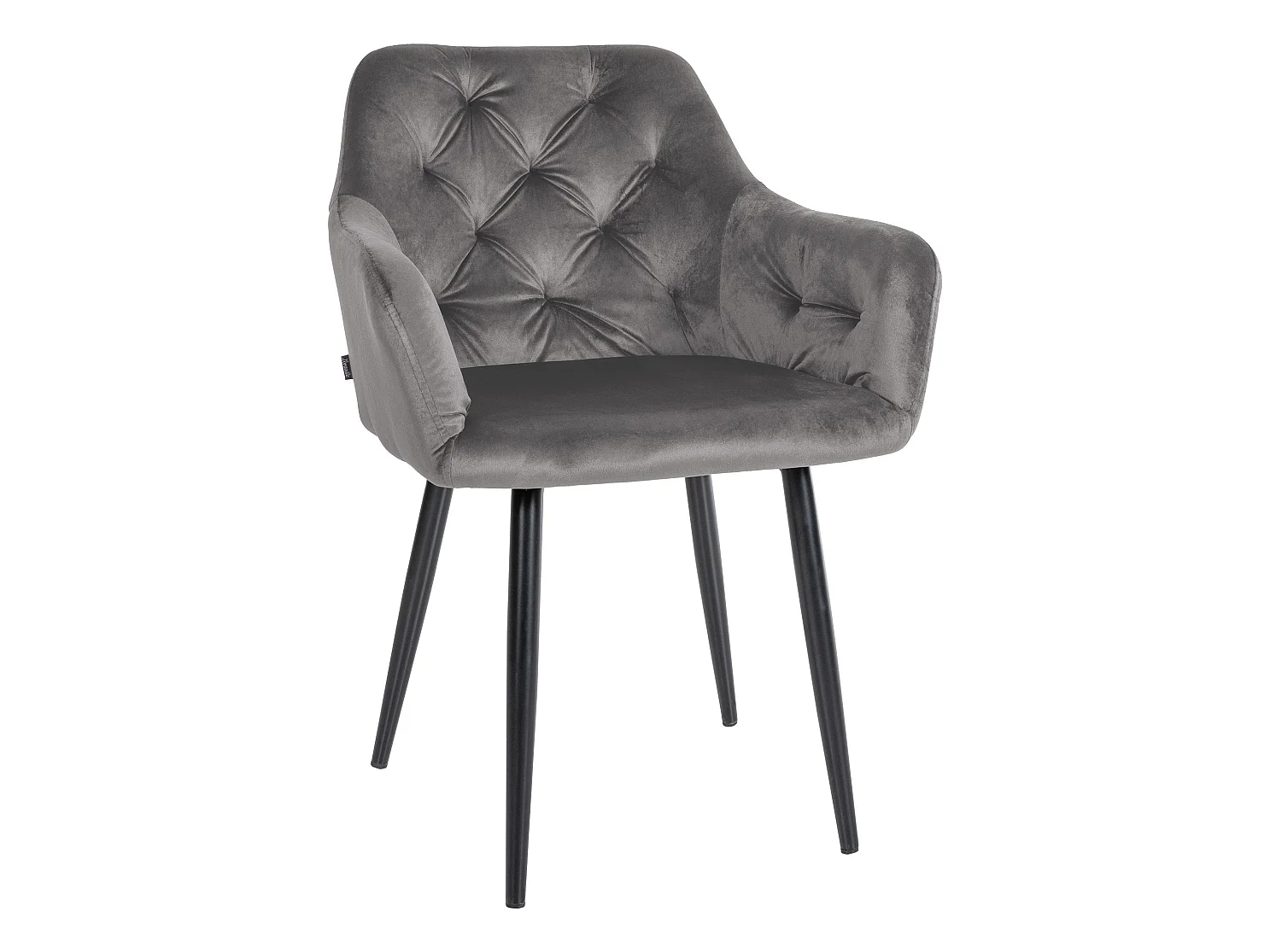 chaises avec accoudoirs - Velours - Gris foncé - Stanley