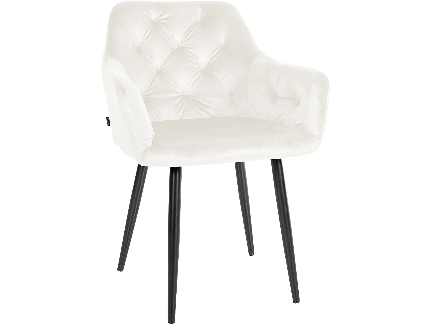 Stoel met armleuningen - Fluweel - creme - Stanley