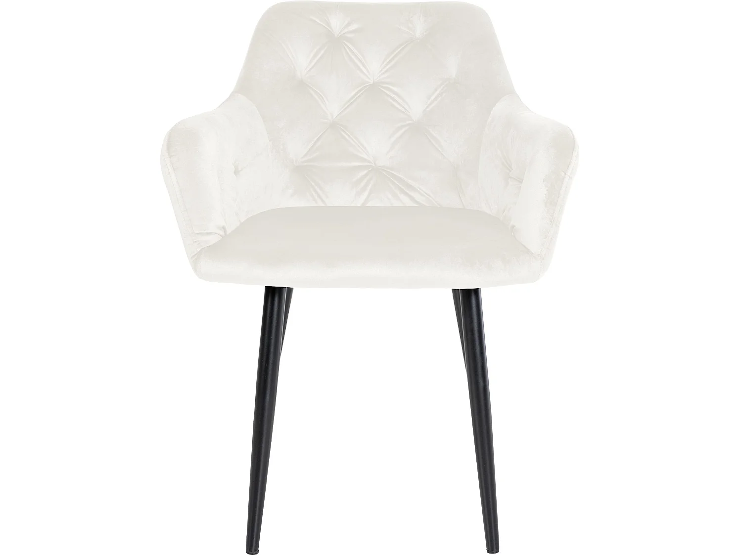 chaises avec accoudoirs - Velours - Crème - Stanley