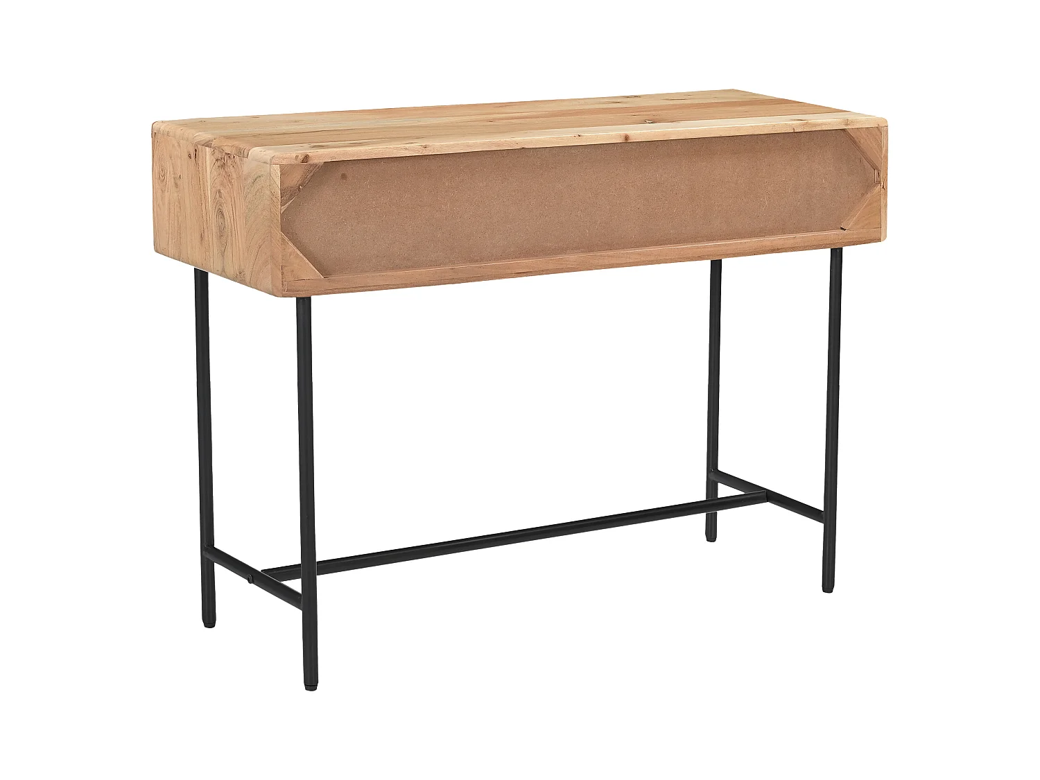 Consola con 3 cajones de madera de acacia y metal negro - Natural claro - ALEVIA