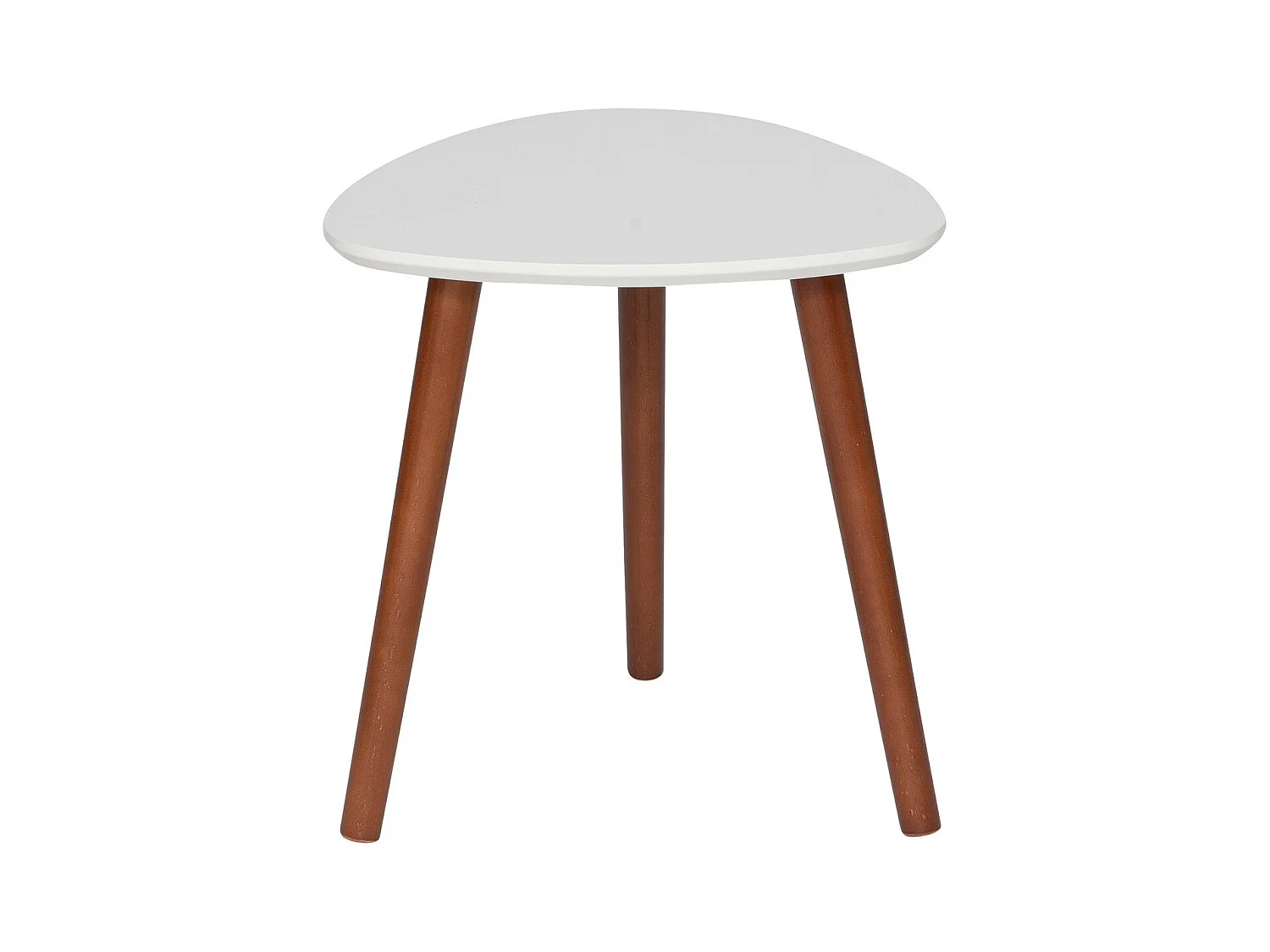 Lot de 3 tables à café gigogne en Bois Vert Ocre Blanc et pieds en Bois foncé