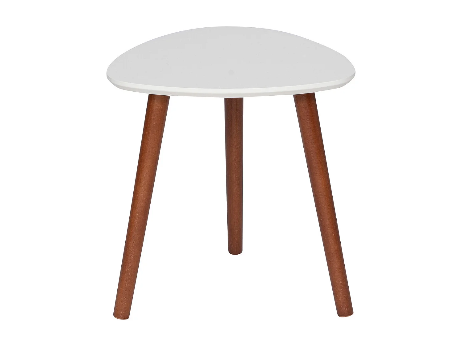 Lot de 3 tables à café gigogne en Bois Vert Ocre Blanc et pieds en Bois foncé