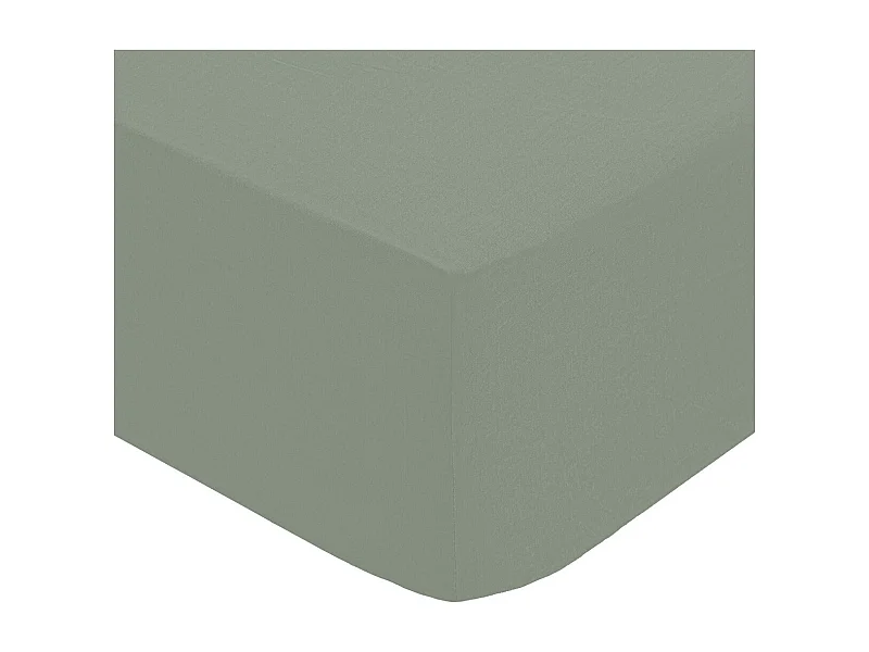 Drap Housse 2 Personnes "Percale" 180x200cm Vert Tilleul