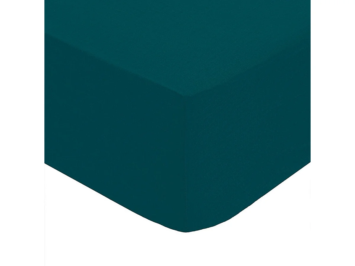 Drap Housse 2 Personnes "Percale" 180x200cm Bleu Egéen