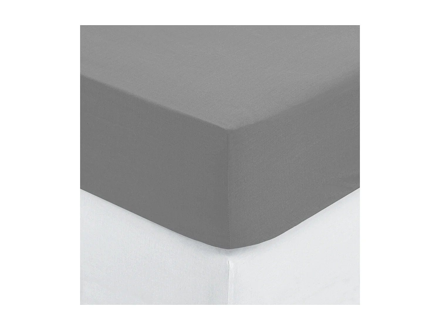 Drap Housse 2 Personnes "Percale" 180x200cm Gris