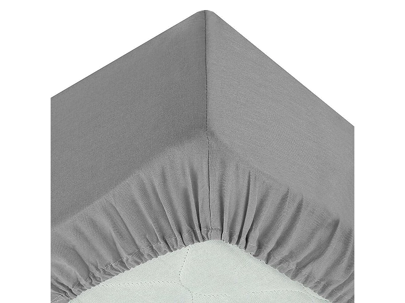 Drap Housse 2 Personnes "Percale" 180x200cm Gris