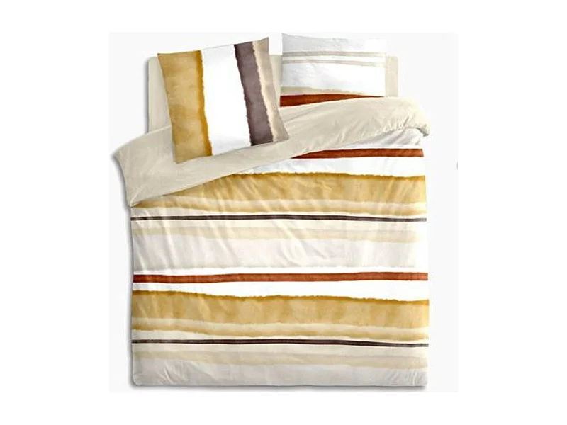 Parure 2 Personnes 240 x 220 cm Housse de couette avec 2 taies en Percale de Coton Imprimé Hana