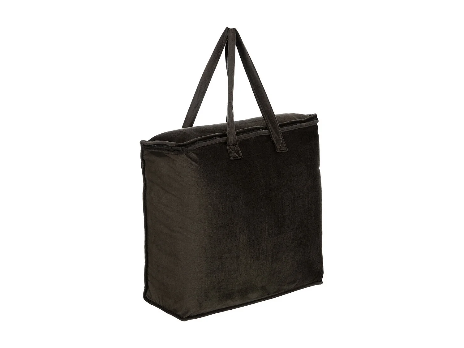 Dessus de Lit en Velours Gris Foncé surpiqué 240 x 260 cm