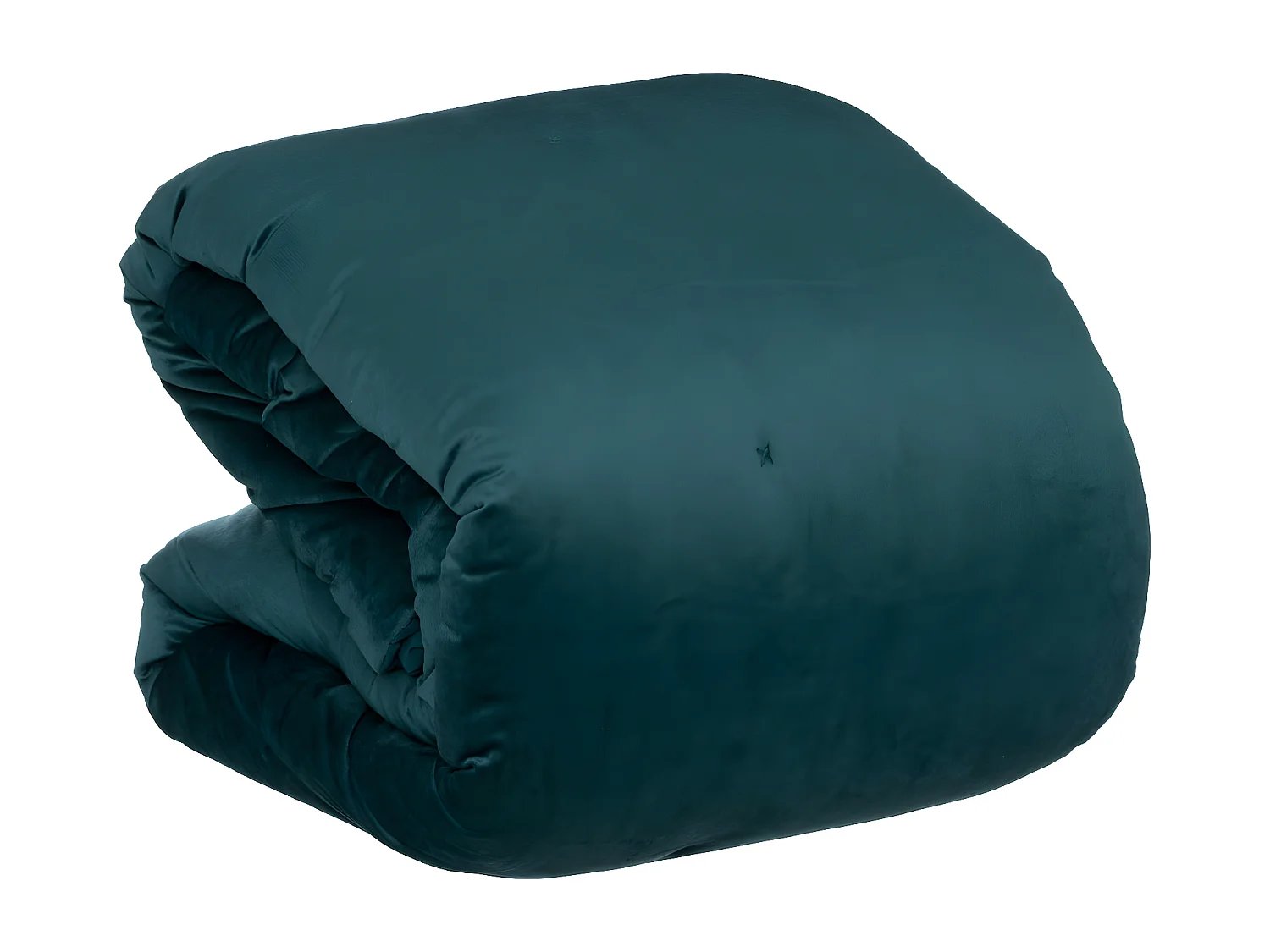 Dessus de Lit en Velours Bleu canard surpiqué 240 x 260 cm