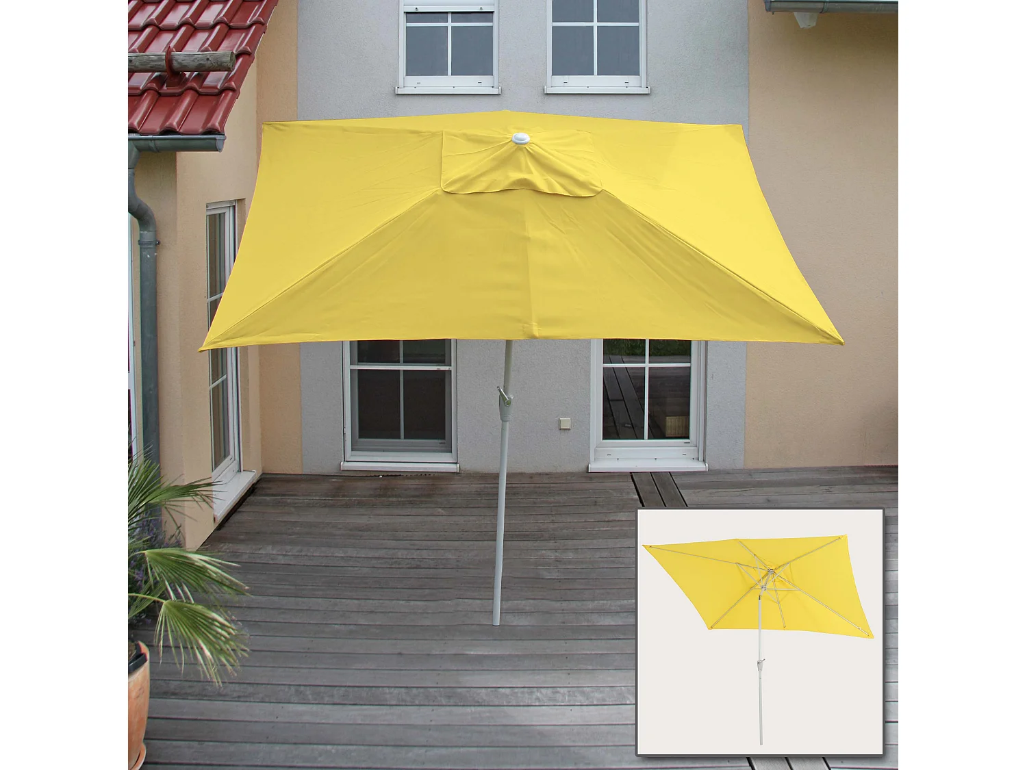 Parasol Castellammare 2x3m inclinable,  jaune