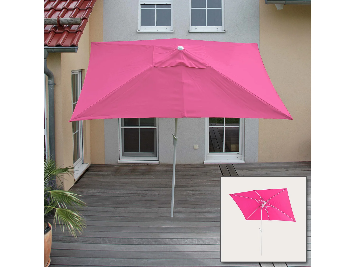Parasol Castellammare 2x3m inclinable,  rose