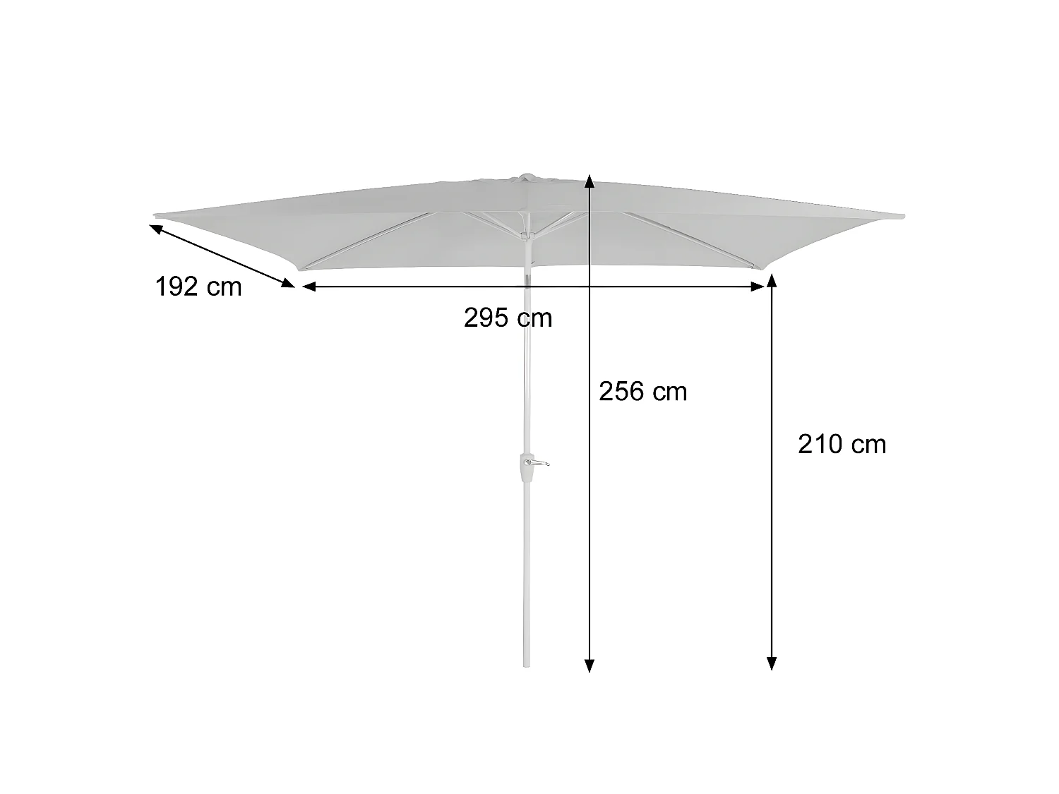 Parasol Castellammare z regulacją nachylenia,  antracytowy