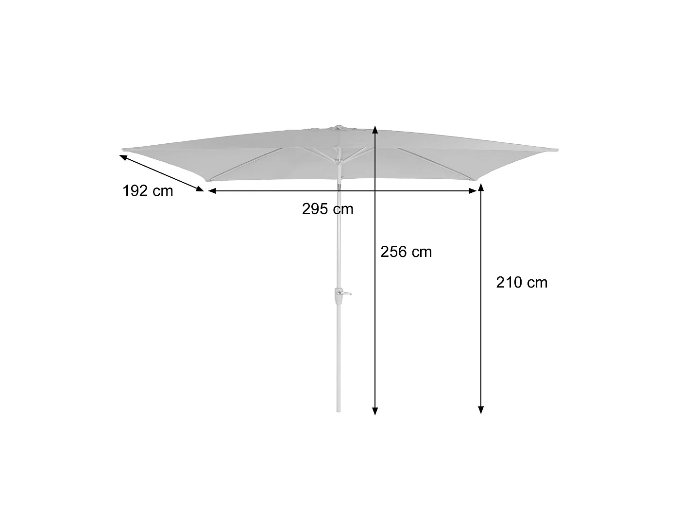 Parasol Castellammare kantelbaar,  bordeauxrood