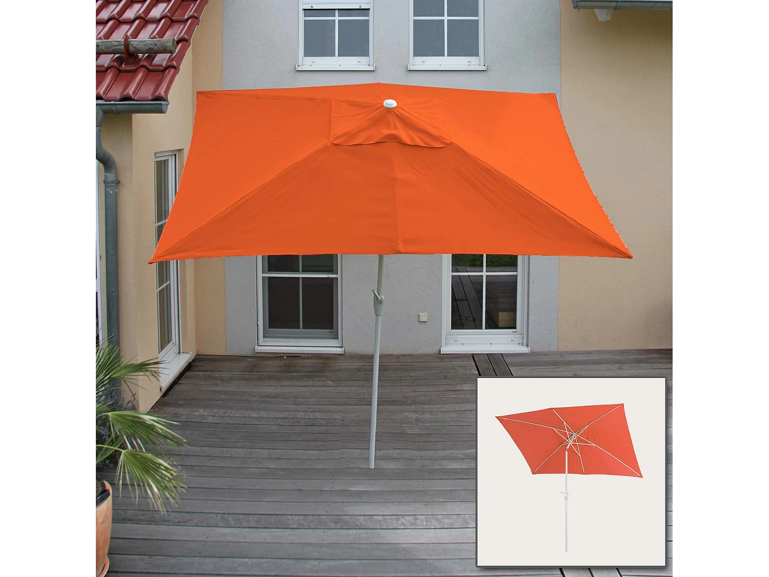 Parasol Castellammare 2x3m inclinable,  terracotta