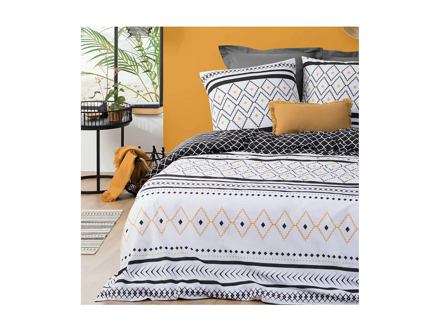 Conjunto de cama en percal de algodón con motivos gráfico 240 x 220 cm