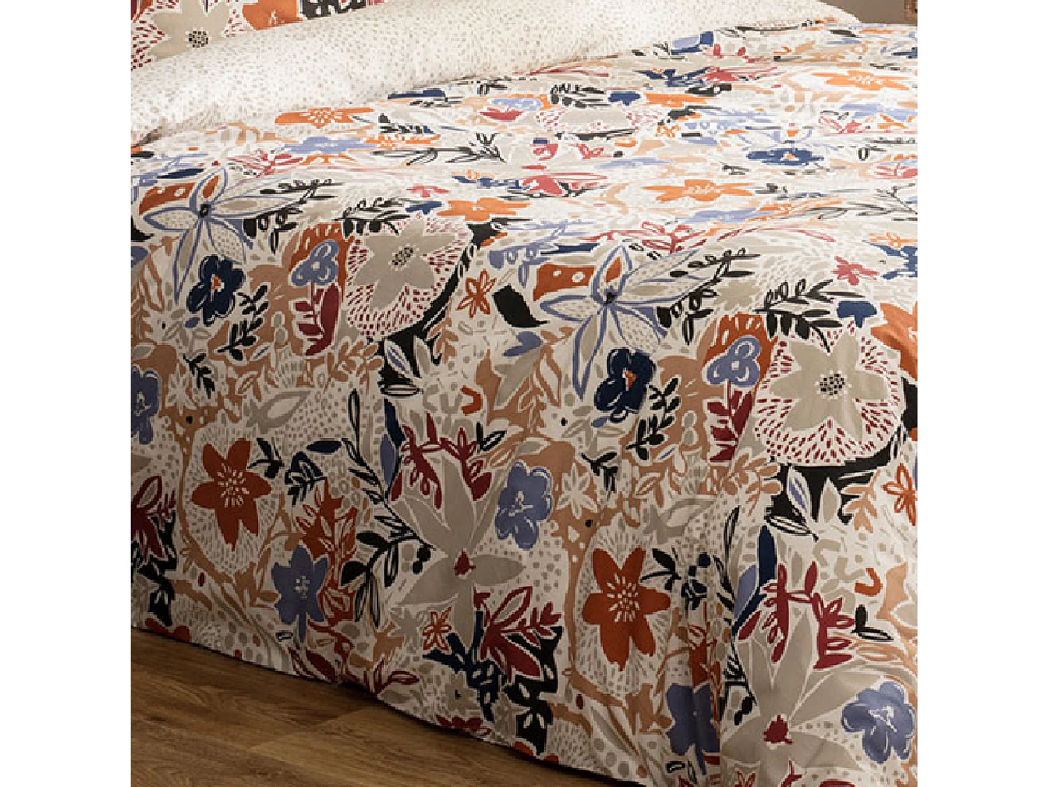 Juego de cama de percal con estampado floral 240 x 220 cm