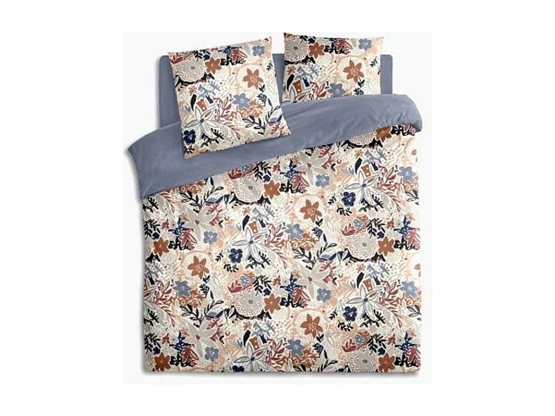 Juego de cama de percal con estampado floral 240 x 220 cm