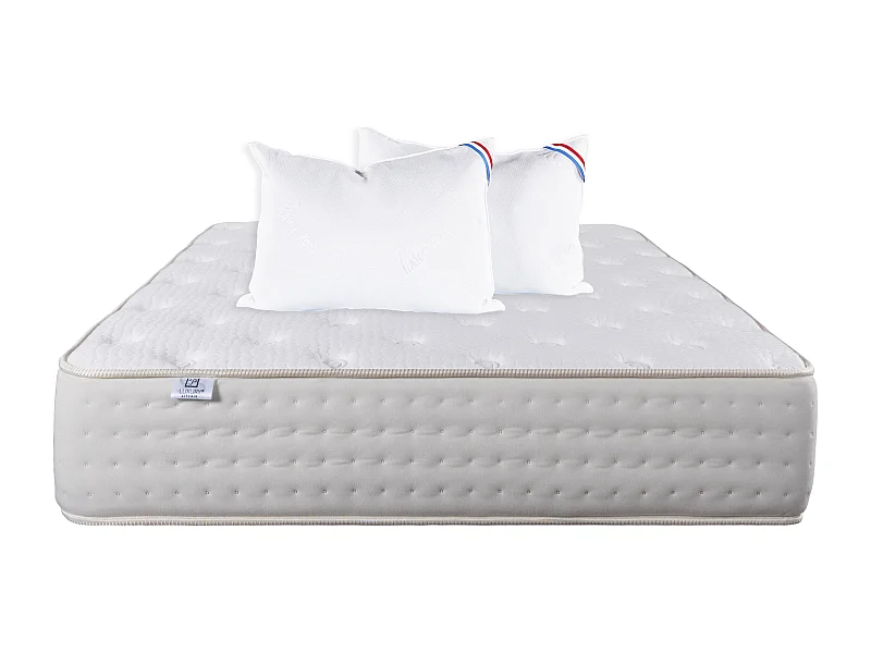 Colchão de látex Purlux 140x190 cm com independência de sono e travesseiros inclusos