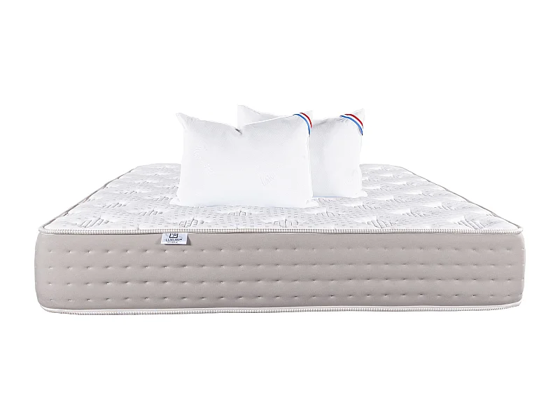Matelas 140x190 cm, Dreamlux, 26 cm , ressorts ensachés + 2 Oreillers