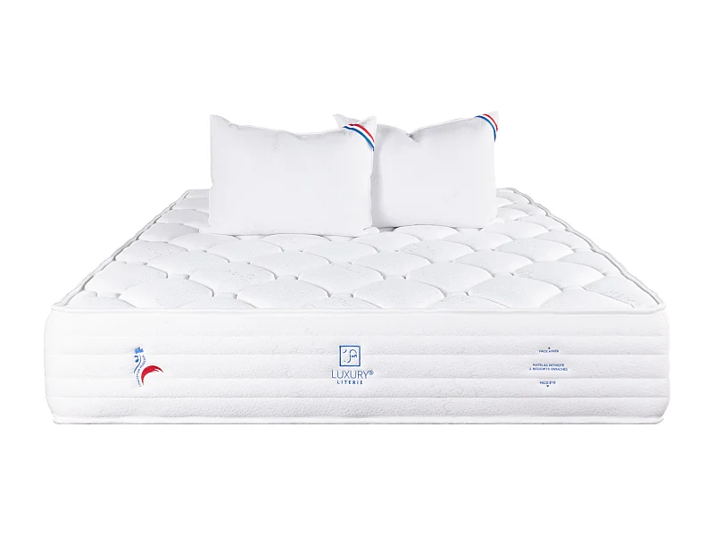 Matelas 140x190 cm, Patriote Mousse, 27cm, mémoire de forme , Soutien ferme + 2 Oreillers