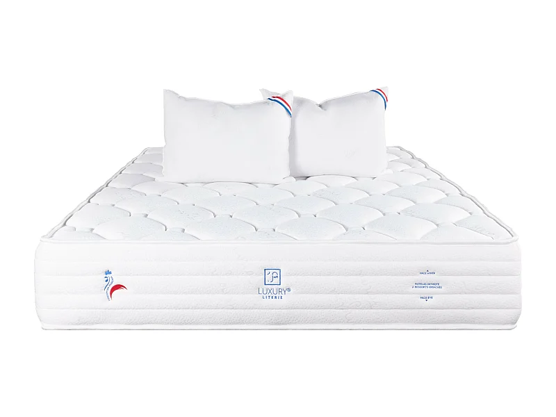 Matelas 160x200 cm, Patriote Mousse, 27cm, mémoire de forme , Soutien ferme + 2 Oreillers