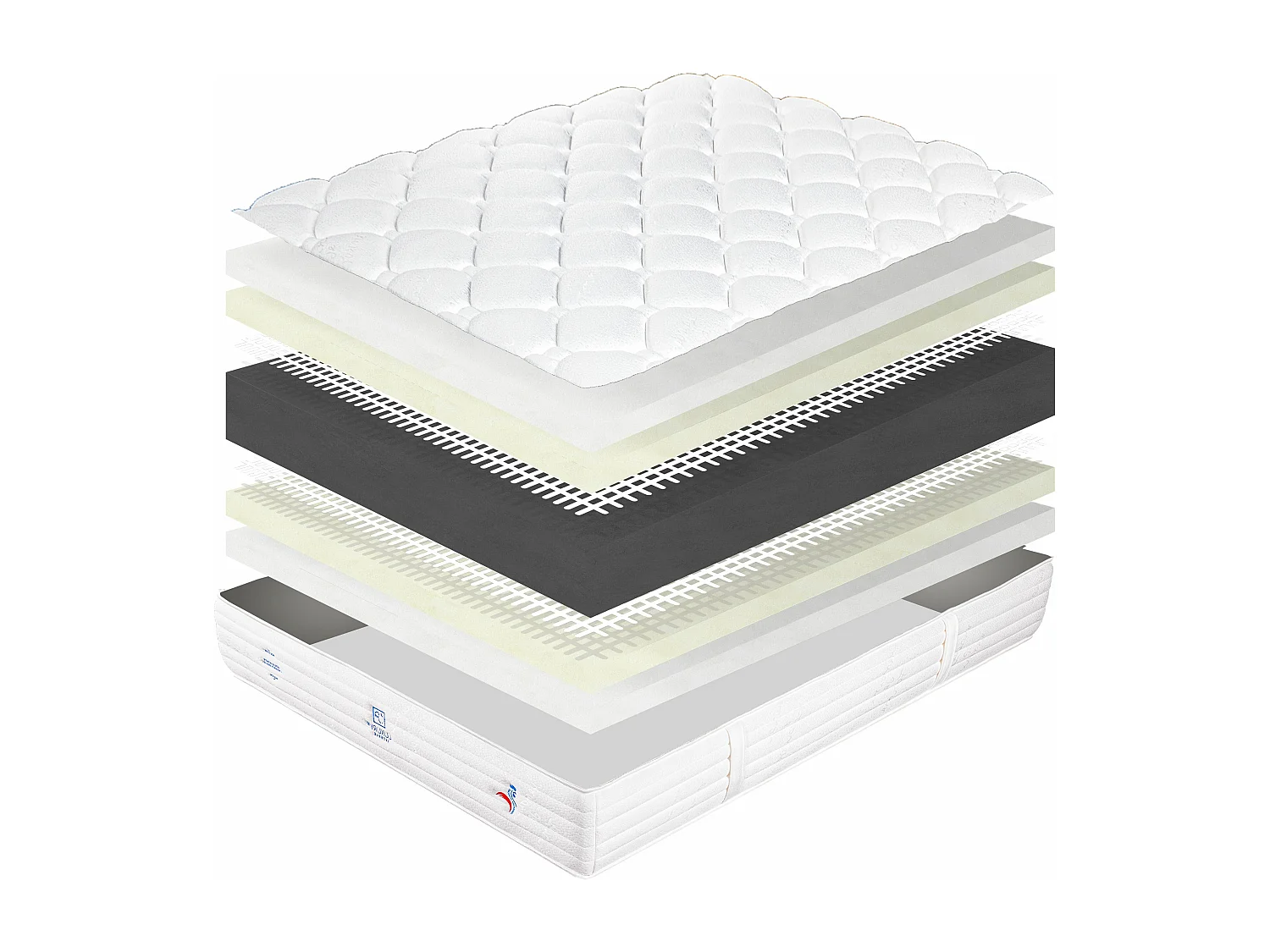Matelas 160x200 cm, Patriote Mousse, 27cm, mémoire de forme , Soutien ferme + 2 Oreillers