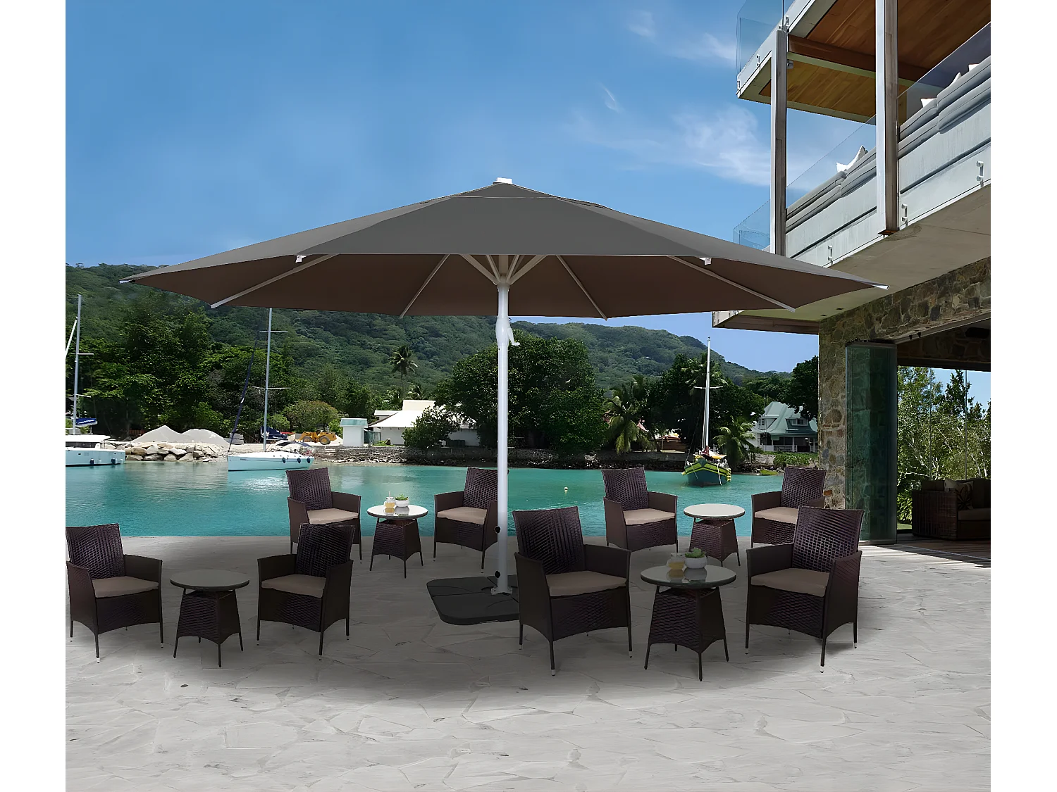 Parasol Carpi II,  antraciet met voet