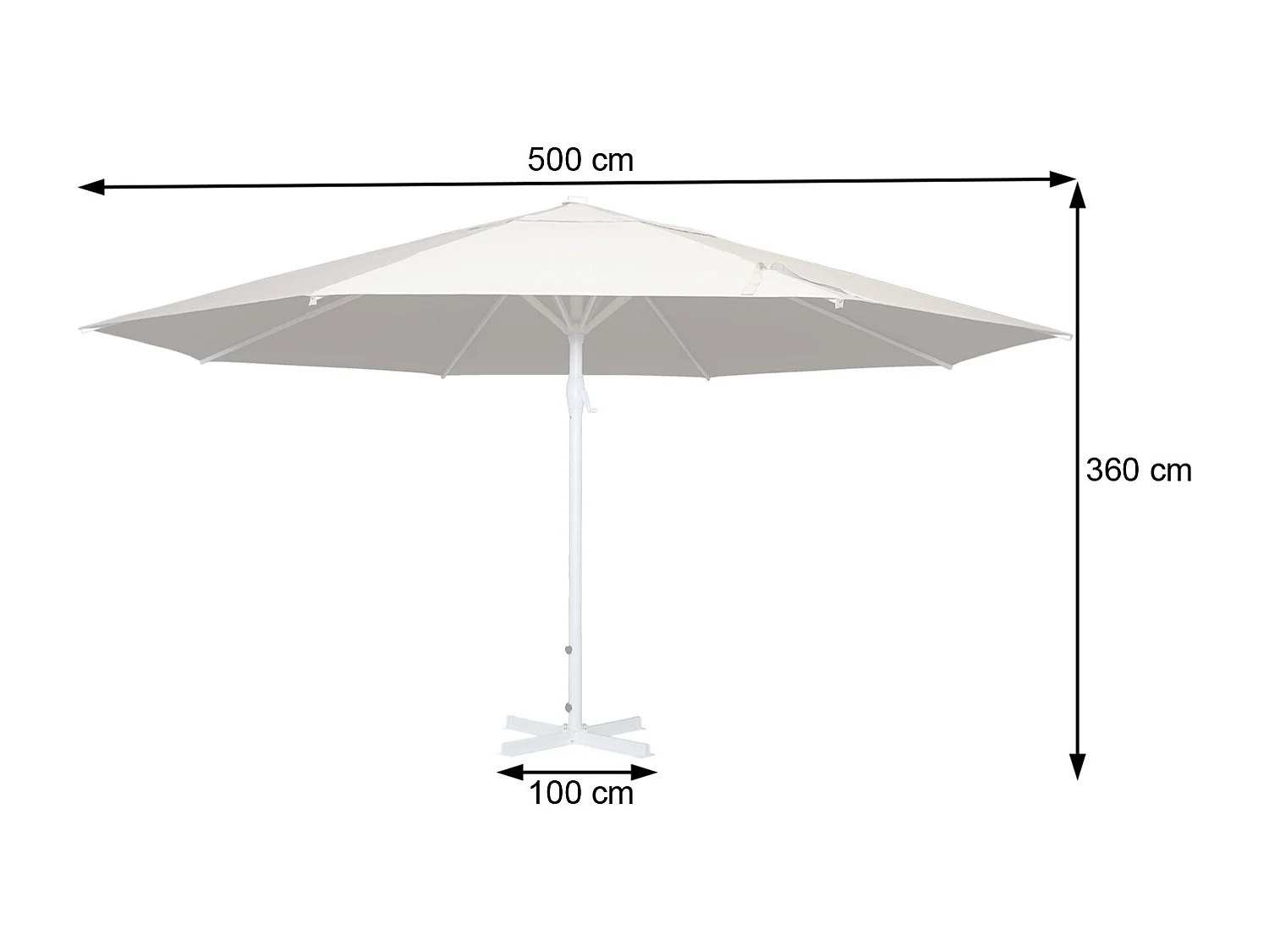 Parasol Carpi II, Ø 5m, anthracite sans support