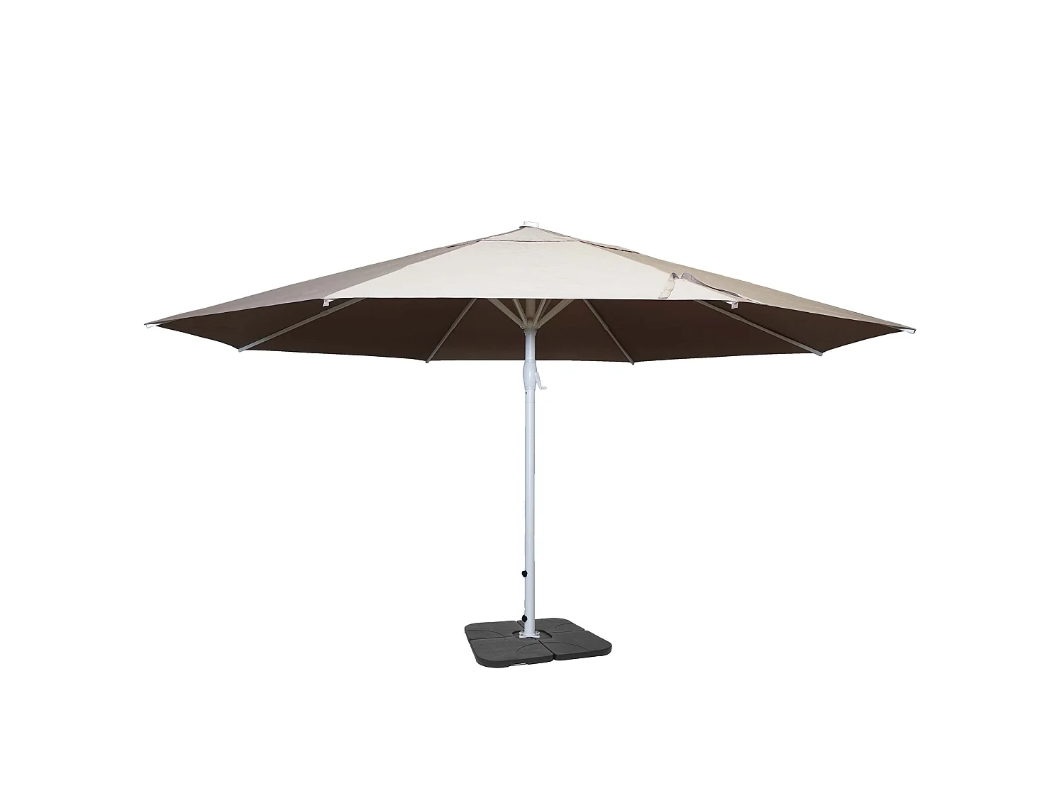 Parasol Carpi II, Ø 5m,  crème-beige avec support