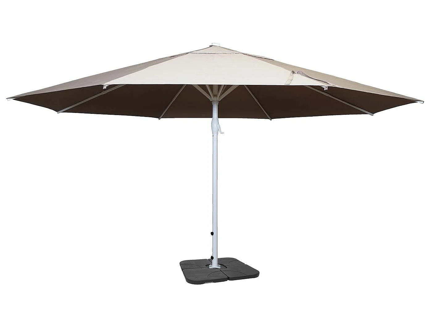 Parasol Carpi II, Ø 5m,  crème-beige avec support